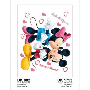 Mickey és Minnie gyerekszoba falmatrica (42,5 x 65 cm)